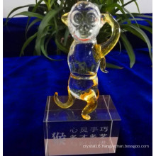 Lovely Crystal Glass Animal Model Monkey for Decoration